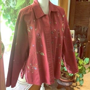 Coldwater Creek Embroidered Button down Shirt!